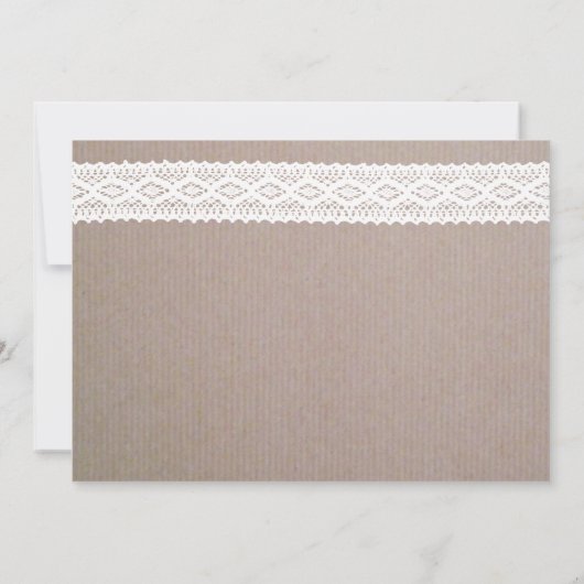 Rustic Kraft & White Lace Save the Date (Achterkant)