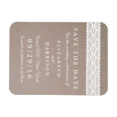 Rustic Kraft & White Lace Save the Date Magneet (Horizontaal)