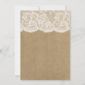 Rustic Kraft & White Lace Thanksgiving Dinner Kaart (Achterkant)