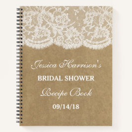 Rustic Kraft & White Lace Vrijgezellenfeest Recept Notitieboek