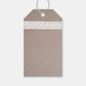 Rustic Kraft & White Lace Wedding Cadeaulabel (Achterkant)