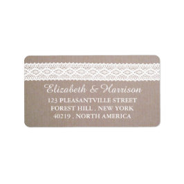 Rustic Kraft &  White Lace Wedding Etiket