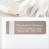Rustic Kraft & White Lace Wedding Etiket (Insitu)
