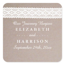 Rustic Kraft &  White Lace Wedding Favor