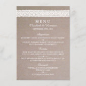Rustic Kraft &  White Lace Wedding Menu (Voorkant)