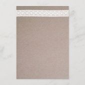 Rustic Kraft & White Lace Wedding Menu (Achterkant)