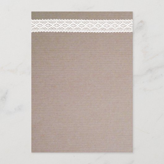 Rustic Kraft &  White Lace Wedding Menu (Achterkant)