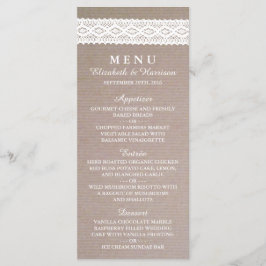 Rustic Kraft & White Lace Wedding Menu