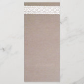 Rustic Kraft &  White Lace Wedding Menu (Achterkant)