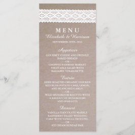 Rustic Kraft &  White Lace Wedding Menu
