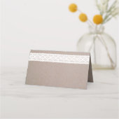 Rustic Kraft &  White Lace Wedding Plaatskaartje (Achterkant)