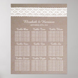 Rustic Kraft &  White Lace Wedding Poster