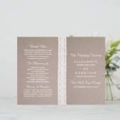 Rustic Kraft &  White Lace Wedding Programme (Staand voorkant)