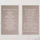 Rustic Kraft &  White Lace Wedding Programme (Achterkant)