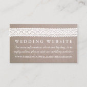 Rustic Kraft &  White Lace Wedding Website Informatiekaartje (Voorkant)