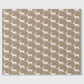 Rustic Kraft White Stag Reindeer Cadeaupapier (Vlak)