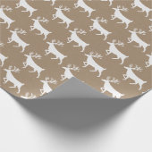 Rustic Kraft White Stag Reindeer Cadeaupapier (Hoek)