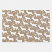 Rustic Kraft White Stag Reindeer Snowfall Inpakpapier Vel (Voorkant 3)