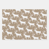 Rustic Kraft White Stag Reindeer Snowfall Inpakpapier Vel (Voorkant 2)