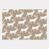 Rustic Kraft White Stag Reindeer Snowfall Inpakpapier Vel (Voorkant)
