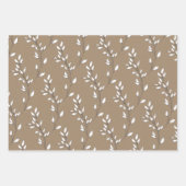 Rustic Kraft White Stem Leaf Greenery Inpakpapier Vel (Voorkant 3)