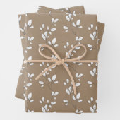 Rustic Kraft White Stem Leaf Greenery Inpakpapier Vel (In situ)