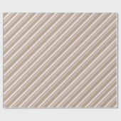Rustic Kraft  White Stripes Vakantie Cadeaupapier (Vlak)