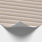 Rustic Kraft  White Stripes Vakantie Cadeaupapier (Hoek)