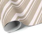Rustic Kraft  White Stripes Vakantie Cadeaupapier (Rol Hoek)