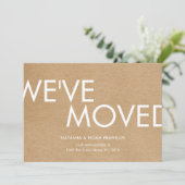 Rustic Kraft Wij zijn verhuisd Aankondiging nieuw  (Staand voorkant)