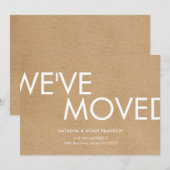 Rustic Kraft Wij zijn verhuisd Aankondiging nieuw  (Voorkant / Achterkant)