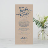 Rustic Kraft-wijnstokken, plaatsinstelling Harteli Programmakaart (Staand voorkant)
