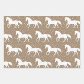 Rustic Kraft Wild White Horses in Snowfall Inpakpapier Vel (Voorkant 2)