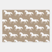 Rustic Kraft Wild White Horses in Snowfall Inpakpapier Vel (Voorkant)