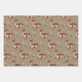 Rustic Kraft Winter Animals Red Fox Owl Baby Doe Inpakpapier Vel (Voorkant 3)