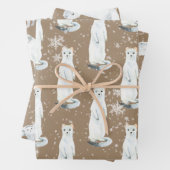 Rustic Kraft Winter Arctic Animals Ermine Owl Fox  Inpakpapier Vel (In situ)