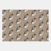 Rustic Kraft Winter Birds Sparrows Chickadees Inpakpapier Vel (Voorkant)