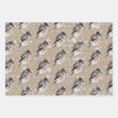 Rustic Kraft Winter Birds Sparrows Chickadees Inpakpapier Vel (Voorkant)