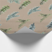 Rustic Kraft Winter Green Blue Spruce Branches Cadeaupapier (Hoek)