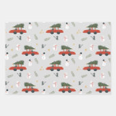 Rustic Kraft Winter Kerstboom en sneeuw Inpakpapier Vel (Voorkant)