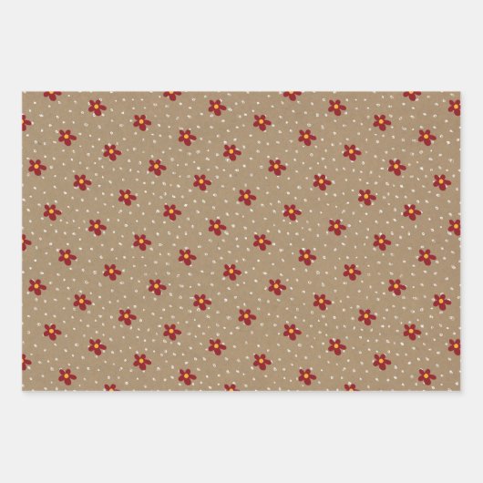 Rustic Kraft Winter Kerstboom en Snow Wrappi Inpakpapier Vel (Voorkant 3)