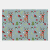 Rustic Kraft Winter Kerstboom en Snow Wrappi Inpakpapier Vel (Voorkant)