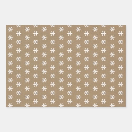 Rustic Kraft Winter Kerstboom en Snow Wrappi Inpakpapier Vel (Voorkant 3)