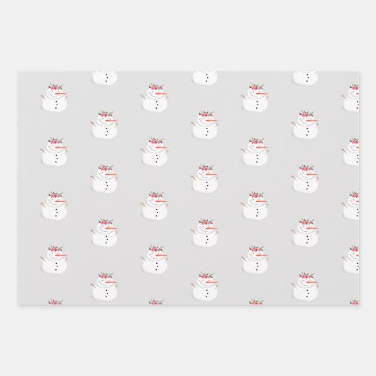 Rustic Kraft Winter Kerstboom en Snow Wrappi Inpakpapier Vel (Voorkant)