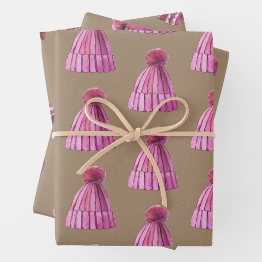 Rustic Kraft Winter Tuque Sokken & Mitts Inpakpapier Vel (In situ)