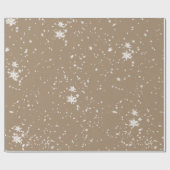 Rustic Kraft Winter White Falling Snowflakes Matte Cadeaupapier (Vlak)