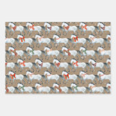 Rustic Kraft Winter White Holiday Horses Inpakpapier Vel (Voorkant 3)