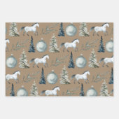 Rustic Kraft Winter White Horse and Blue Spruce Wr Inpakpapier Vel (Voorkant)