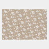 Rustic Kraft Winter White & Silver Snowflakes Inpakpapier Vel (Voorkant)