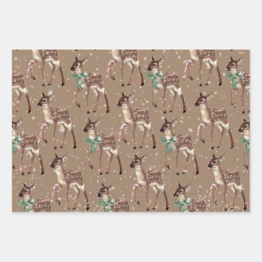 Rustic Kraft Winter Woodland Baby Hare Deer Moose Inpakpapier Vel (Voorkant 2)